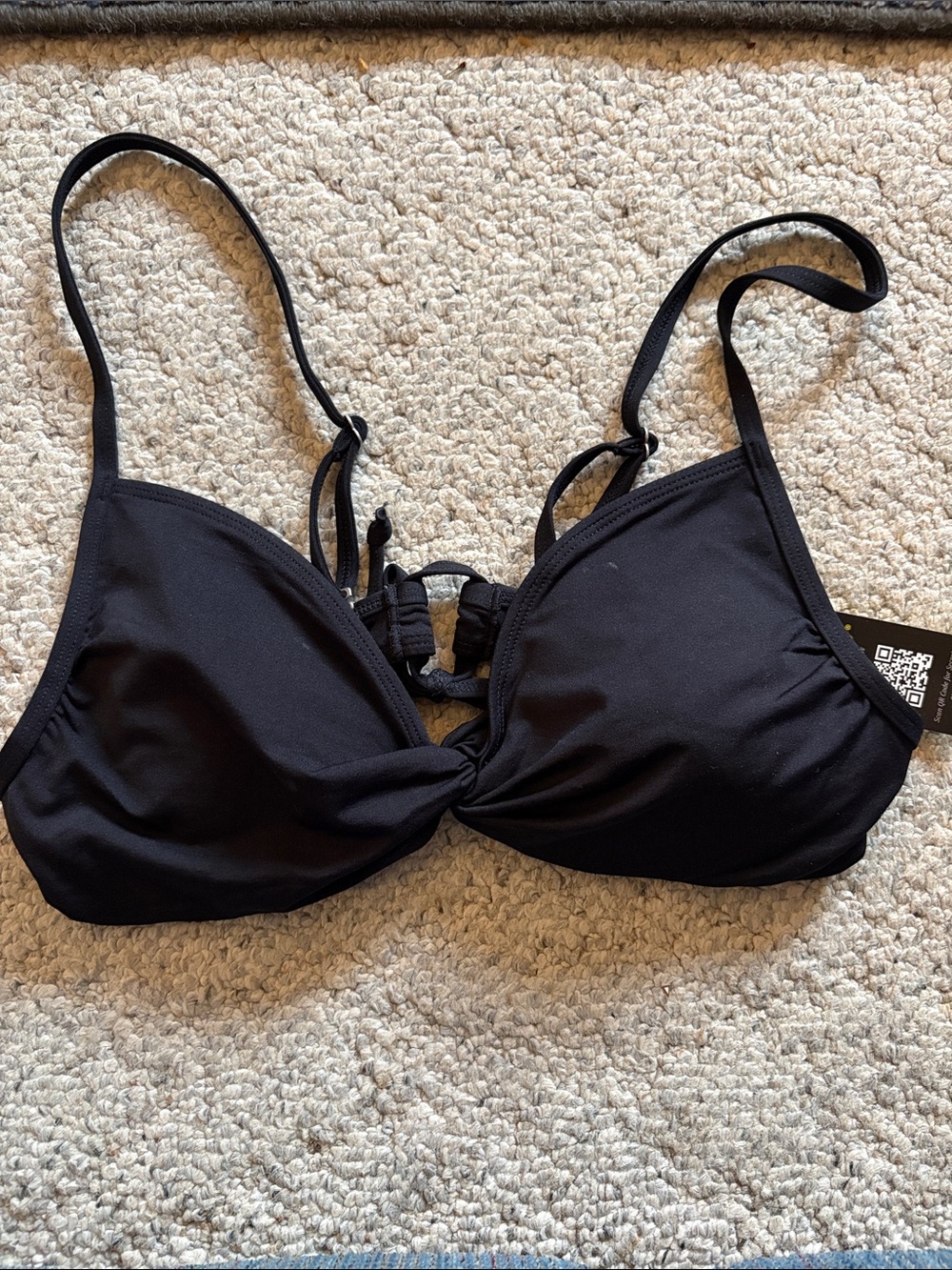 Bawdy black twist bikini top Size XL